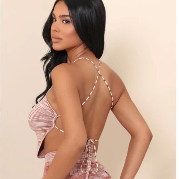 Halter Top Fashion Nova Fabiola Marled Knit New With Tags Size Large - Picture 3 of 5